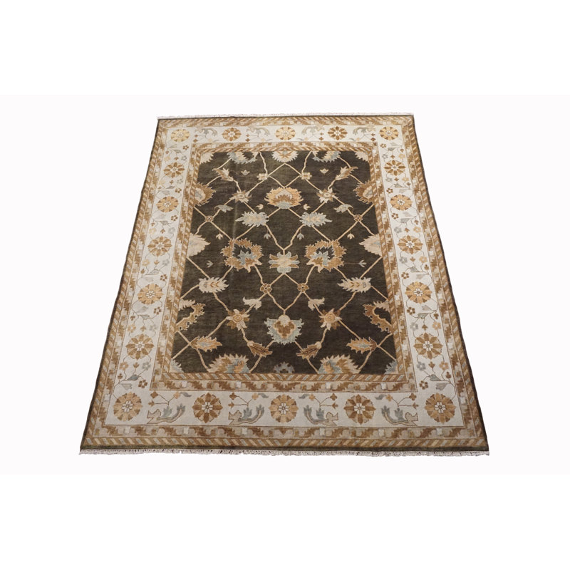 Tapis vert foncé 9 x 12 po Oushak