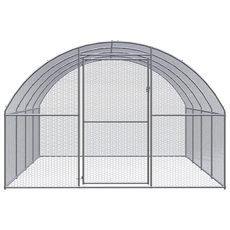 Grand poulailler en acier galvanisé argenté, H 118,1 po x l 118,1 po x P 78,7 po