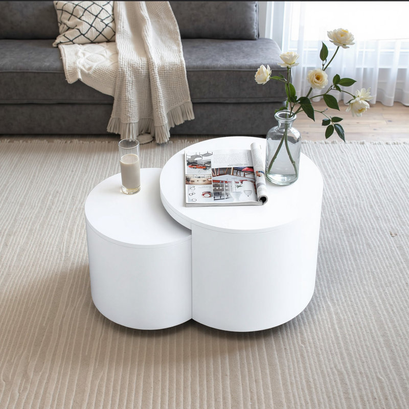 ensemble de 2 tables gigognes, Blanc