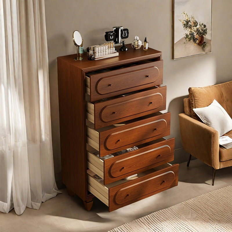 Coffre d'appoint en bois massif exquis simple., Brun