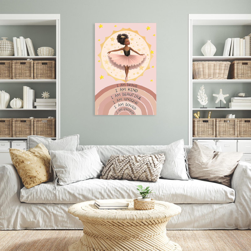 «Ballet I Am Brave», impression rectangulaire sur toile 1 pièce «Ballet I Am Brave», reproduction d'art graphique sur toile tendue