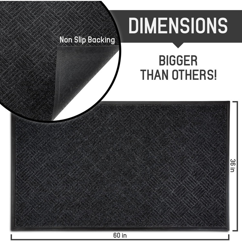 Tapis de porte antidérapant pour l'extérieur, L 36 po x L 60 po