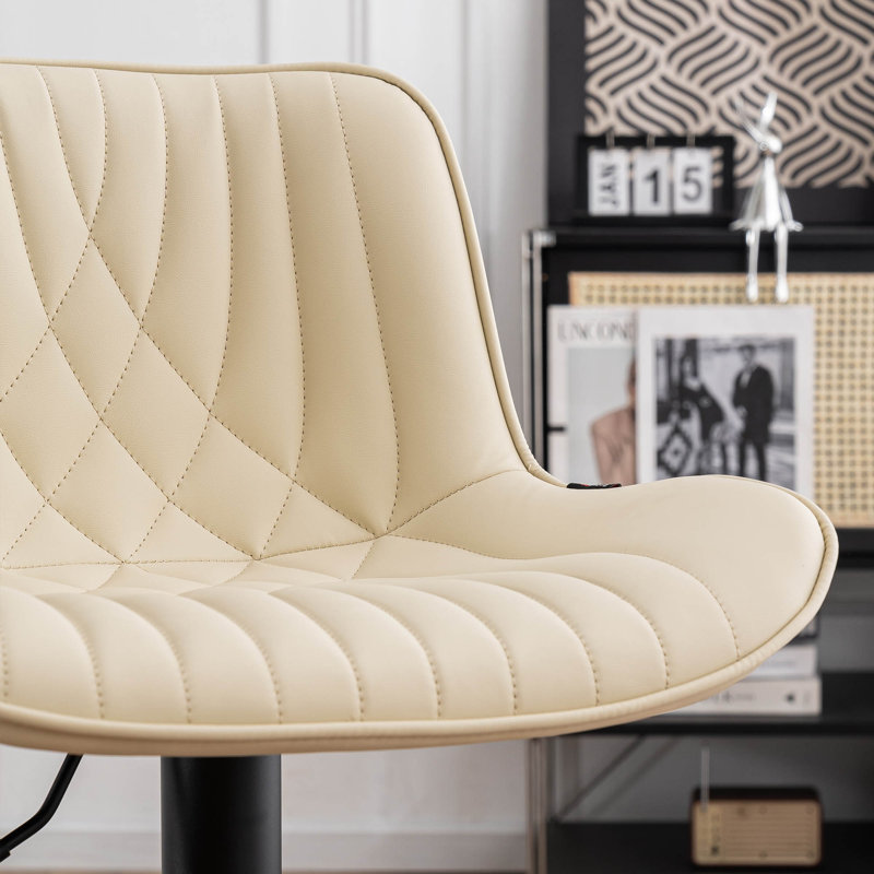 Tabouret de bar pivotant en similicuir Zager, Beige