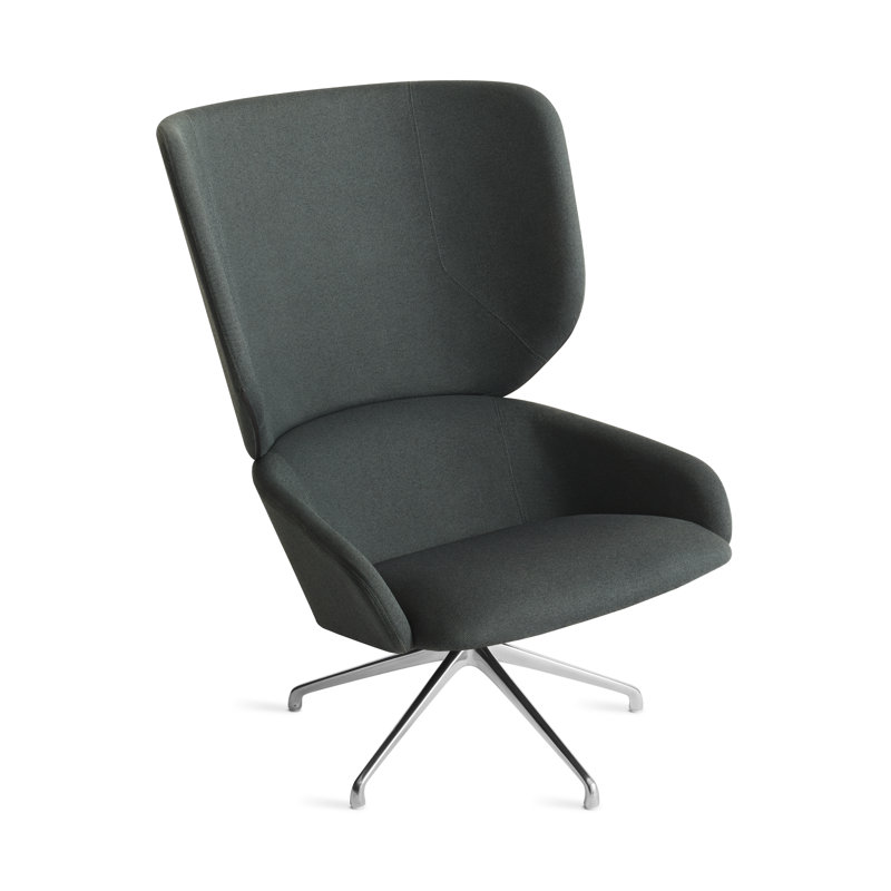Heads Up Swivel Lounge Chair, Maharam Messenger in Everglade