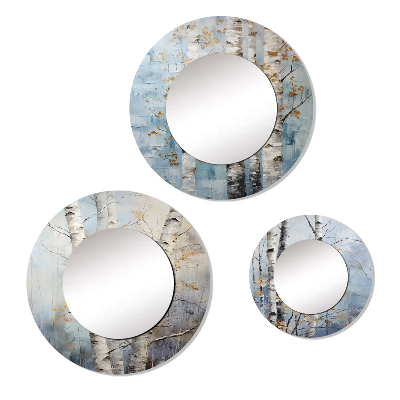 Spiritual Stone Malachite Renewal - Ensemble de 3 miroirs en pierre