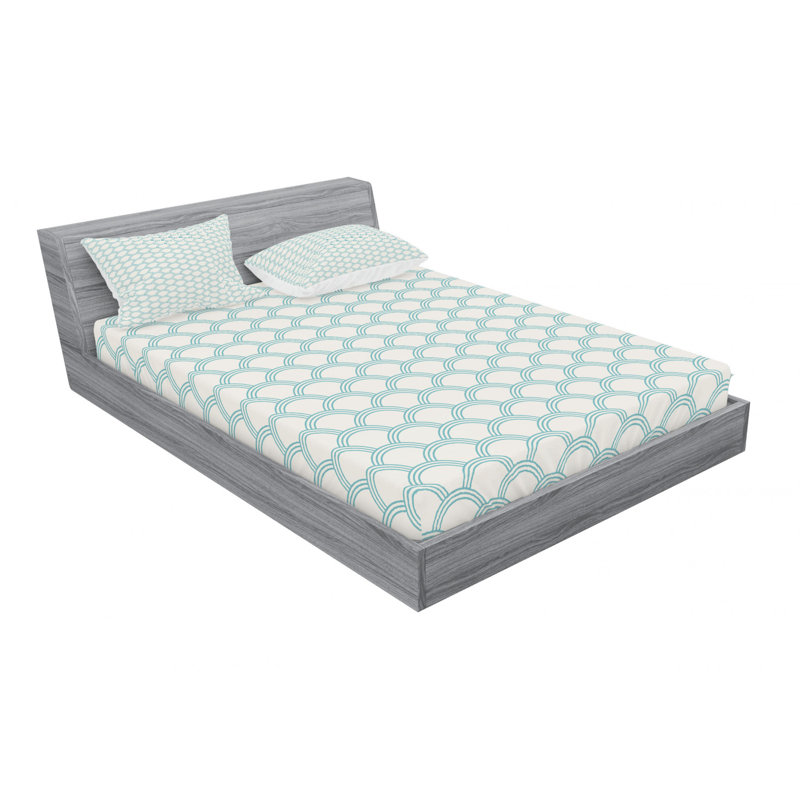 Ensemble de draps Bold Circles, Ensemble de drap pour grand lit avec drap-housse, Simplistic Maritime Oceanic Geometric