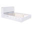 Grand lit plateforme avec rangement et tablettes gigognes TG, blanc