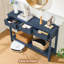 Console en bois cannelé à 3 tiroirs-818937163