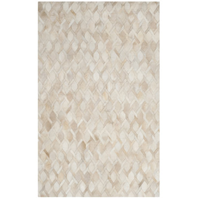 Tapis géométrique en cuir tissé à la main Sevastopol Studio