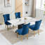 Chaise de salle à manger rembourrée haut de gamme en velours massif avec pieds en acier inoxydable doré, garniture cloutée, ensemble de 2-1002309584-1002309598