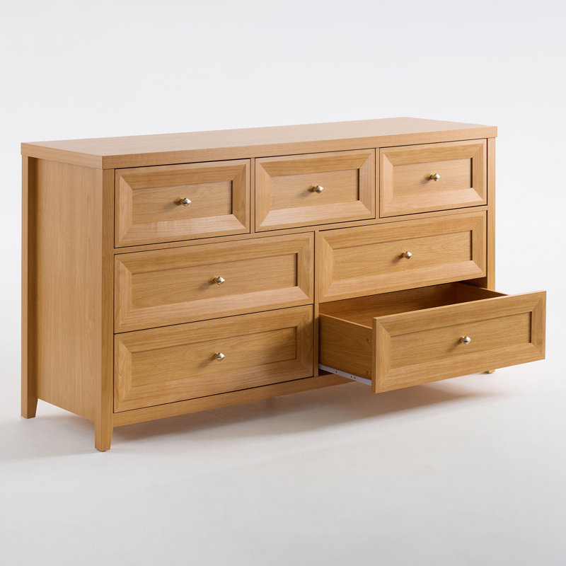 Cleckheat 60'' W 7-Drawer Dresser, Honey Oak
