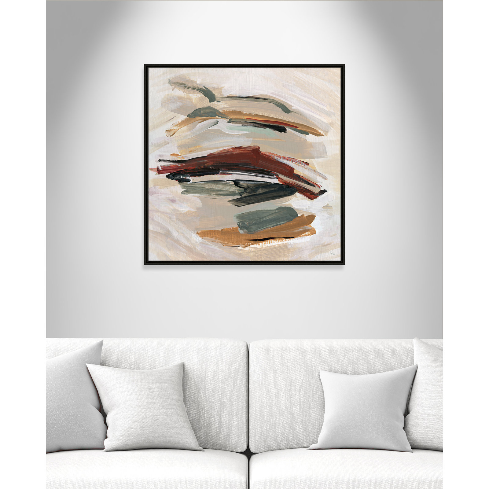 Carmina "Spring Shadows" Painting by Susan Jill, 31.5" H x 31.5" W , Espresso 