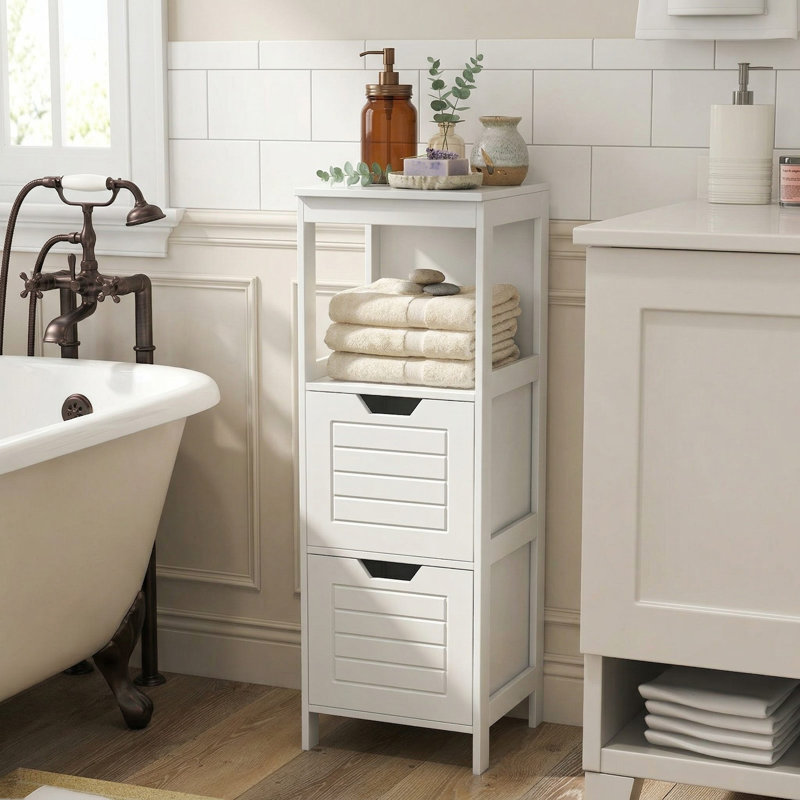 Armoire de rangement en bois multifonctionnelle pour salle de bain avec supports de rangement ouverts spacieux pour la salle de bain