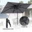 Ensemble repas pour 6 personnes en aluminium avec chaises empilables, parasol de patio et base lestée-141616818-141616830