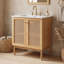 Meuble-lavabo en bois avec lavabo et portes en céramique