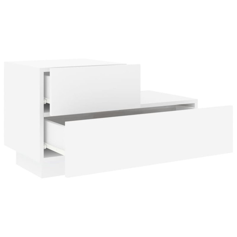 Brigett 36cm W Engineered Wood Bedside Table, White