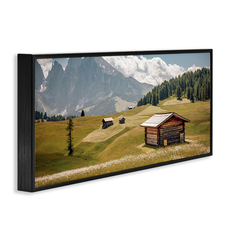 «Vast Country Cabins & Mountains», estampe numérique, conception signée ERIN MARIE, H 13 po x l 30 po