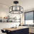 6 Light Dimmable Black Modern Chandelier