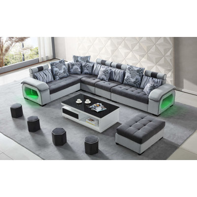 Marialys Upholstered U-Shaped Sectional Reversible