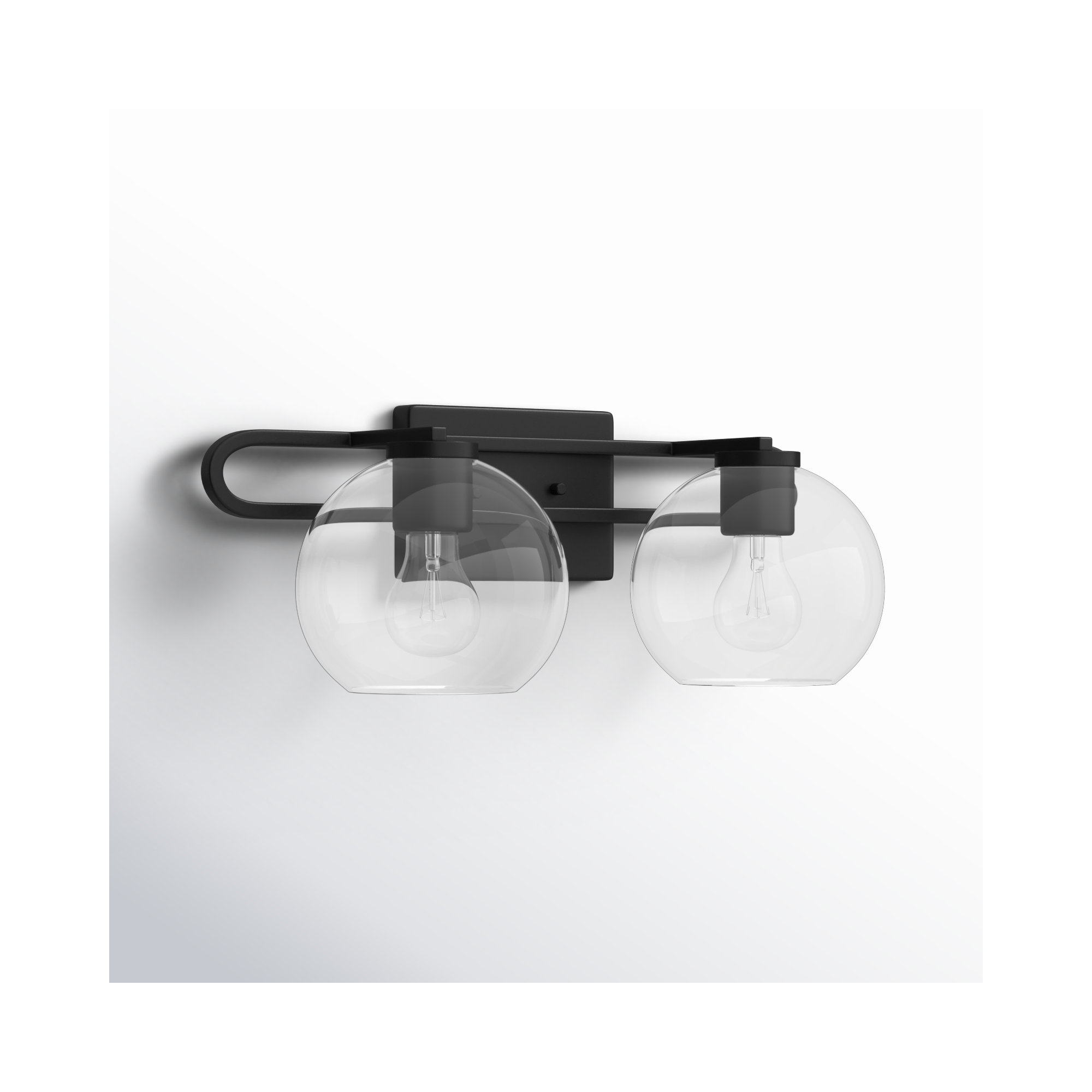 Eveline 4 Light Transparent Dimmable Vanity Light, 7.63"H x 19.75"W x 8.38"D, Midnight Black, 2