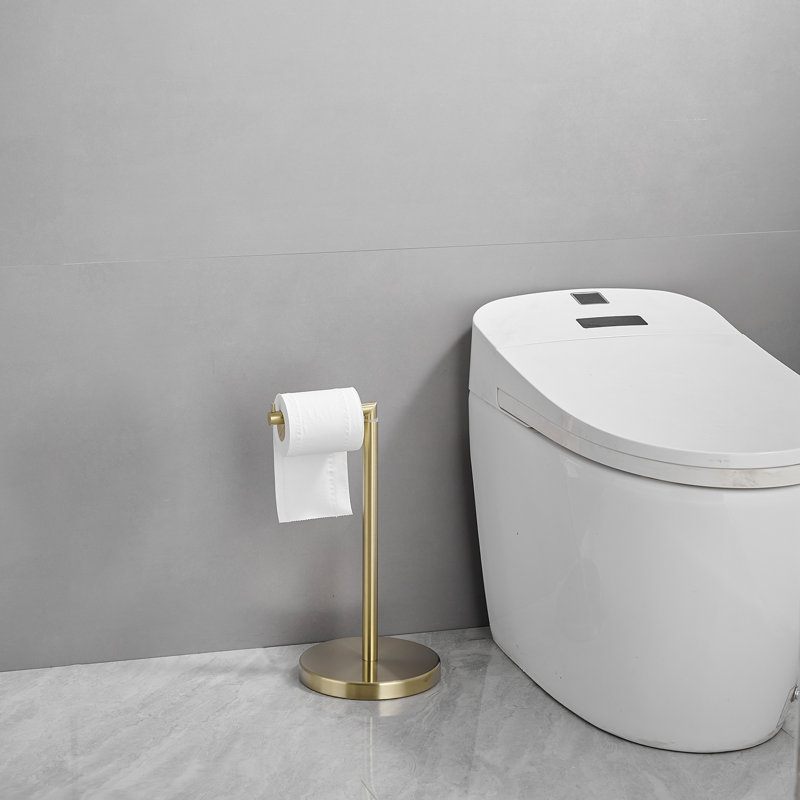 Porte-papier hygiénique sur pied, Or brossé