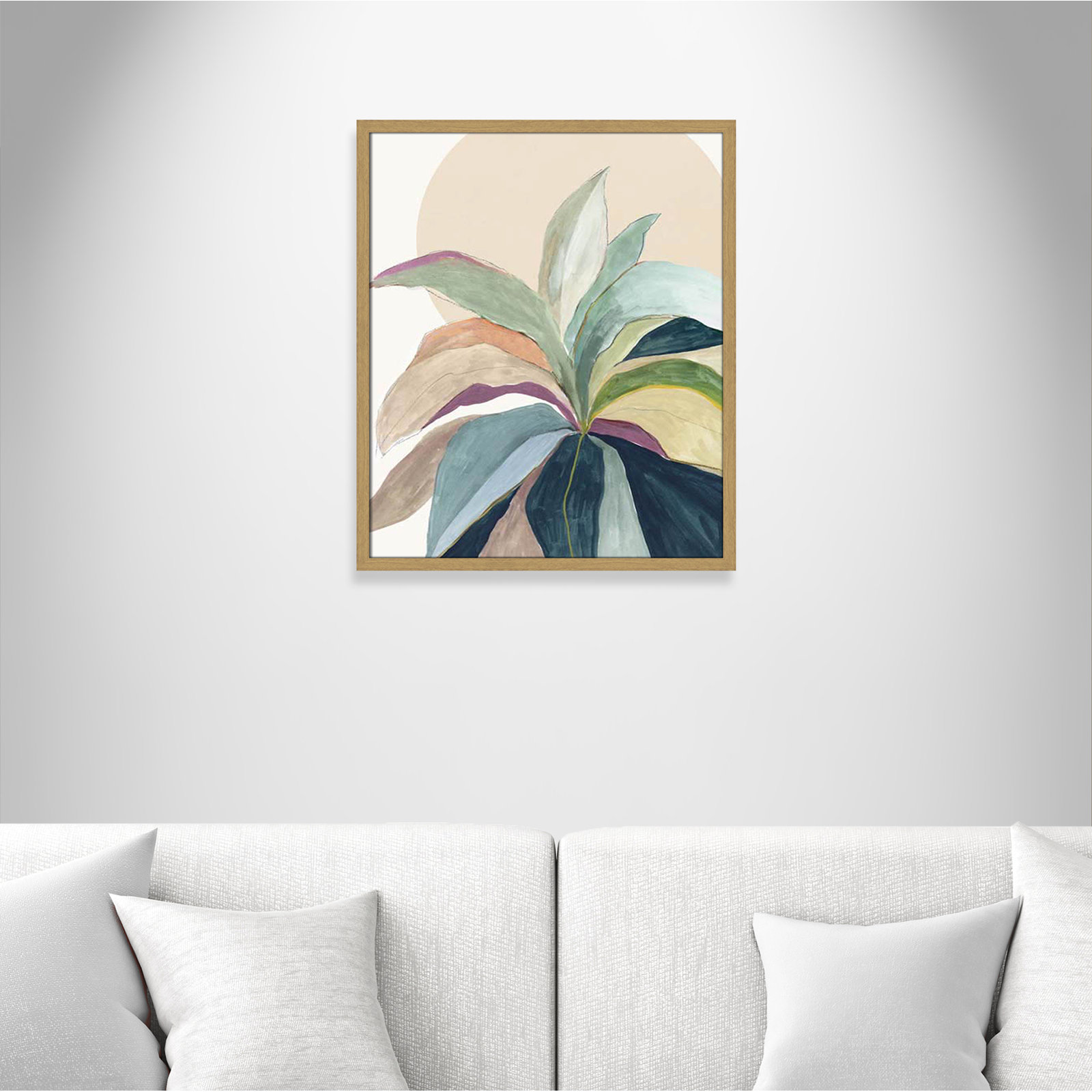 Sunny Bright Leaves II Print by Asia Jensen, 25.5" H x 21.5" W x 0.75" D, Natural Slim Unmatted Picture Framed