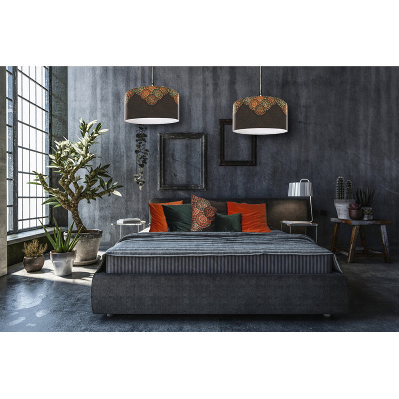 Hendrix Geometric Square Cushion, Brown/Gold