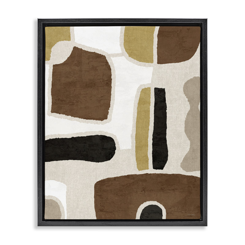 Cadre flottant Earthy Organic Shapes, design par Amber Sterling, Cadre flottant noir de jais, H 21 po x l 17 po