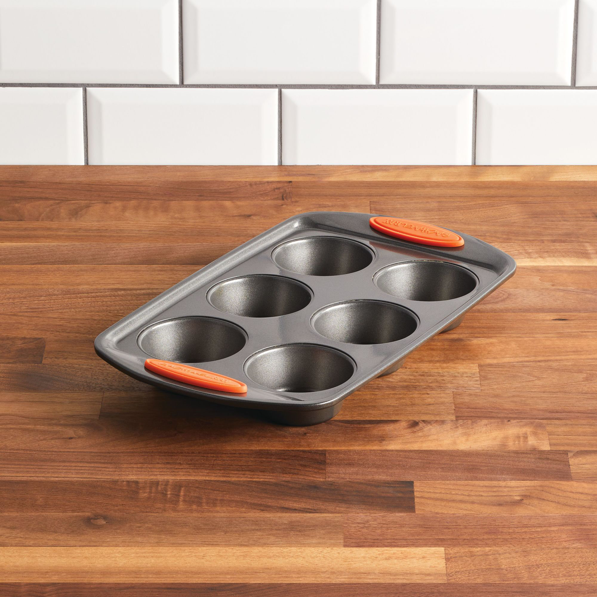 Rachael Ray Nonstick Bakeware Oven Lovin’ Cups Muffin Pan, 6Cup