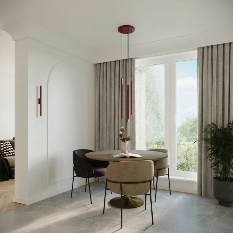 Wall lamp PASTELO 2 white, Burgundy