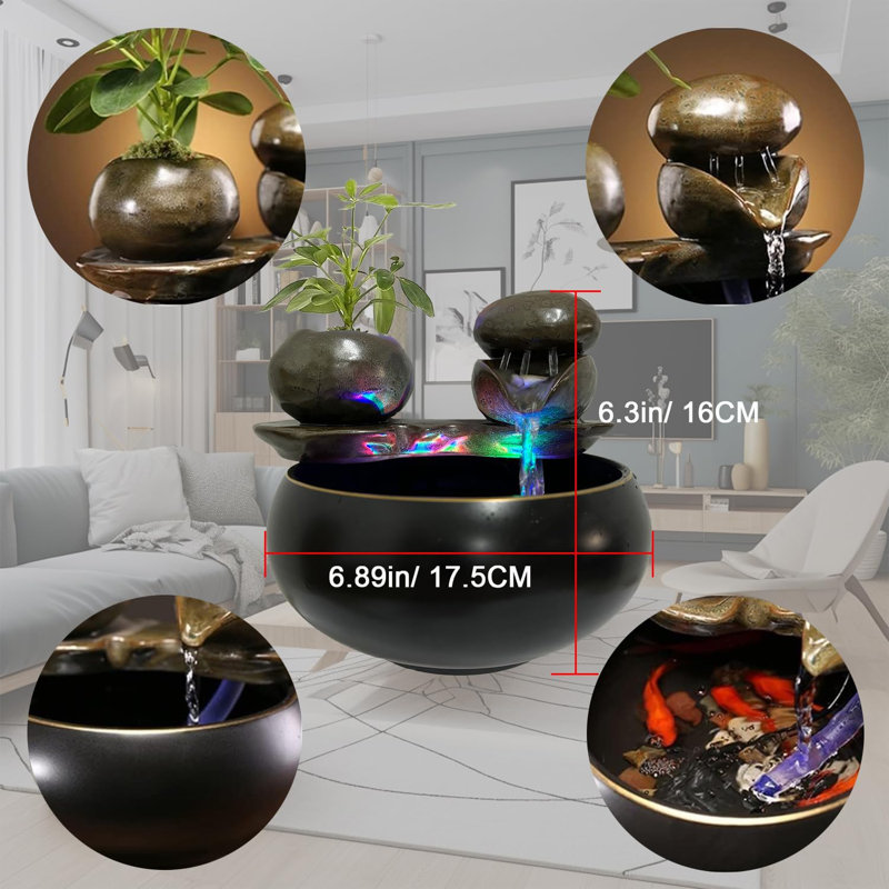 Ceramic Tabletop Waterfall Fountain