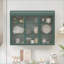 Armoire murale en verre arquée 3 portes - Vert foncé | Verre et métal-1834357942