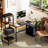 Brown Industrial Style 67" Reversible Home Office Computer Desk, Equipped With Monitor Stand, Printer & CPU Storage Rack, Practical Household Writing Table