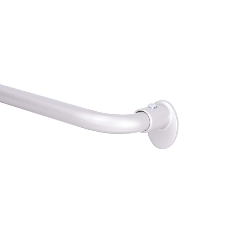 Room-Darkening Steel Adjustable Single Curtain Rod, 28" - 48", Silver