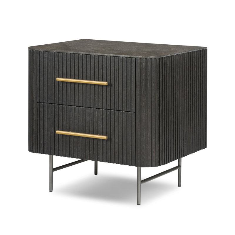 Fletcher 2 - Drawer Nightstand, Black