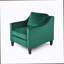Fauteuil club en velours vert-1256224395