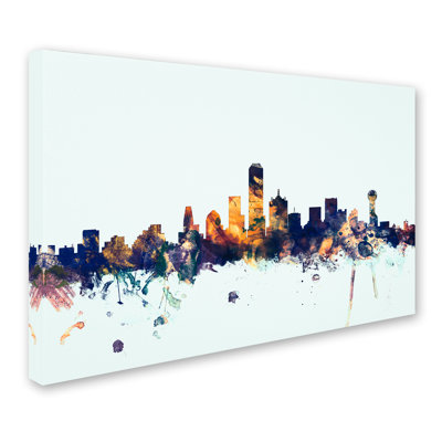 " Dallas Texas Skyline Blue "