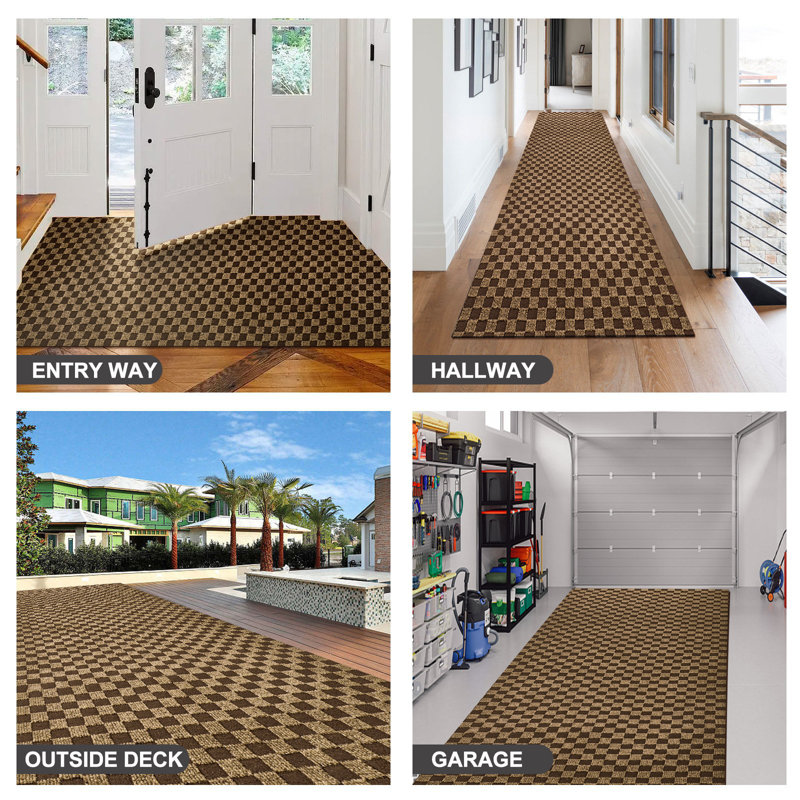 Malesia Checkered Rug, Runner 2' x 6'
