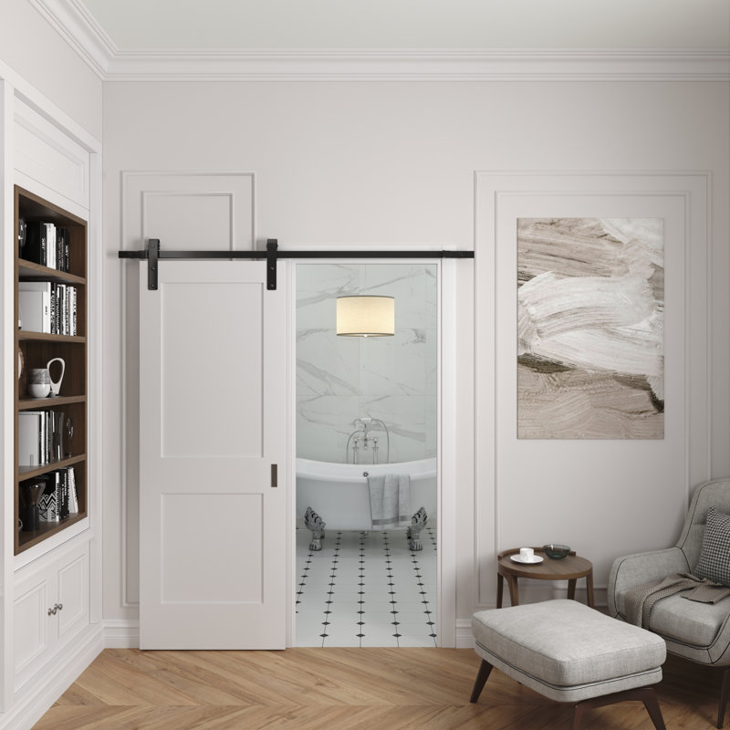 White Solid Core Wood Primed Interior Door Slab 22 x 80