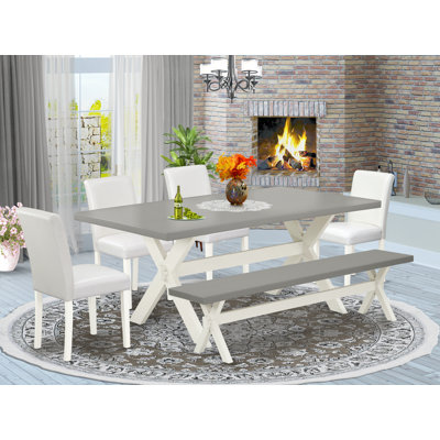 6 - Person Solid Wood Solid Wood Top Trestle Dining Set