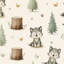 Papier peint fantaisiste loup amovible-364261026