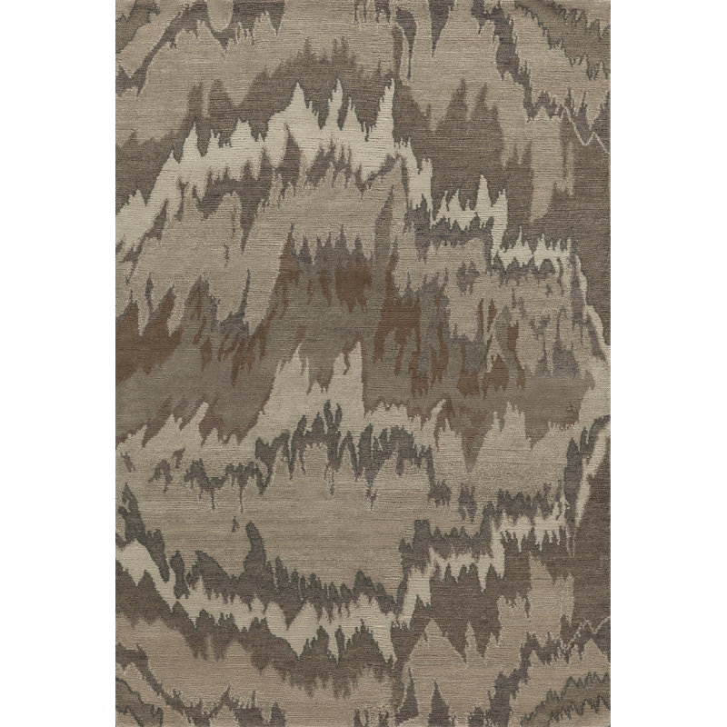 Contemporary Hand Knotted Wool Abstract Area Rug, Rectangle 12' x 16'