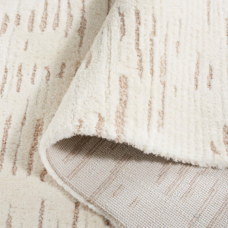 Alurd Machine Woven Ivory/Beige Rug, Rectangle 122 x 183cm