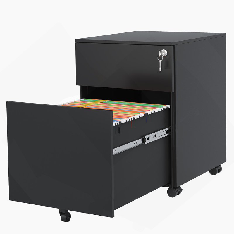 Drawer Mobile File Cabinet With Lock Steel File Cabinet  Legal/Letter/A/F , Y Assembled Except  Wheels, Home/ Office Design,