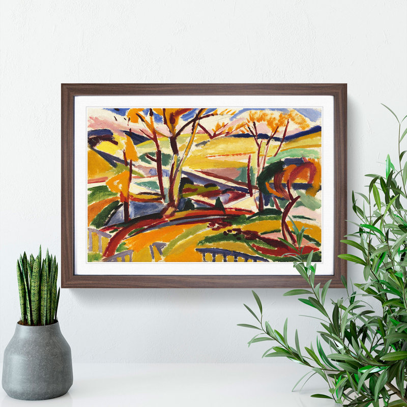 Valley Falls by Henry Lyman Sayen - Picture Frame Painting, Walnut Framed, 27cm H x 36cm W x 2cm D