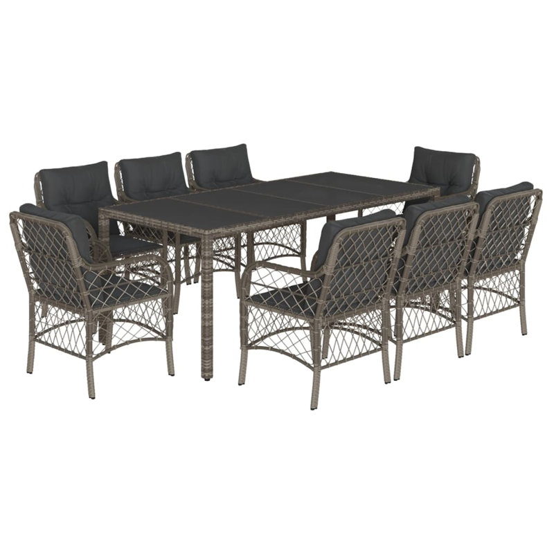  Garden Dining Set Grey