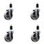Semi Steel Wheel Swivel Expanding Stem Caster Set SCC NB 4" x 1-3/8"