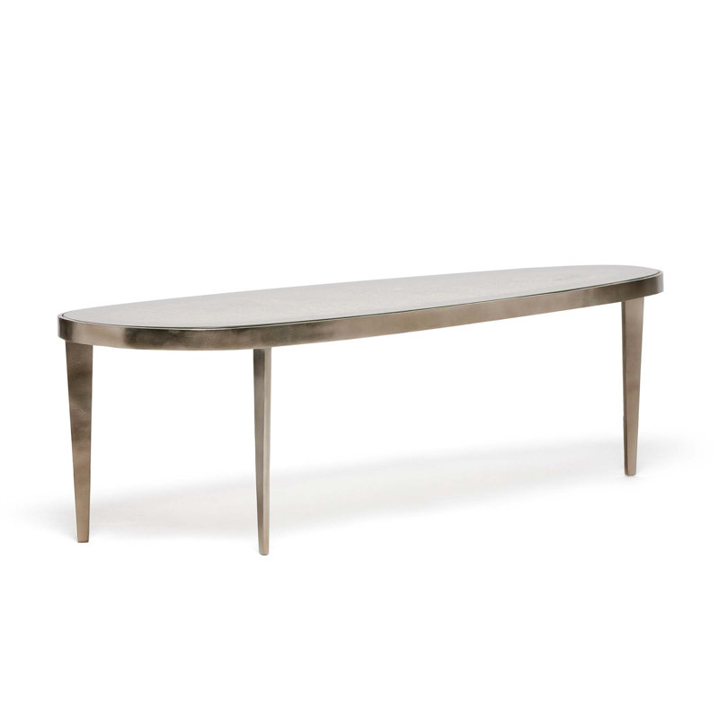 Jan Glass Cocktail Table, 16.5" H x 54" L x 19" W, Twilight Bronze