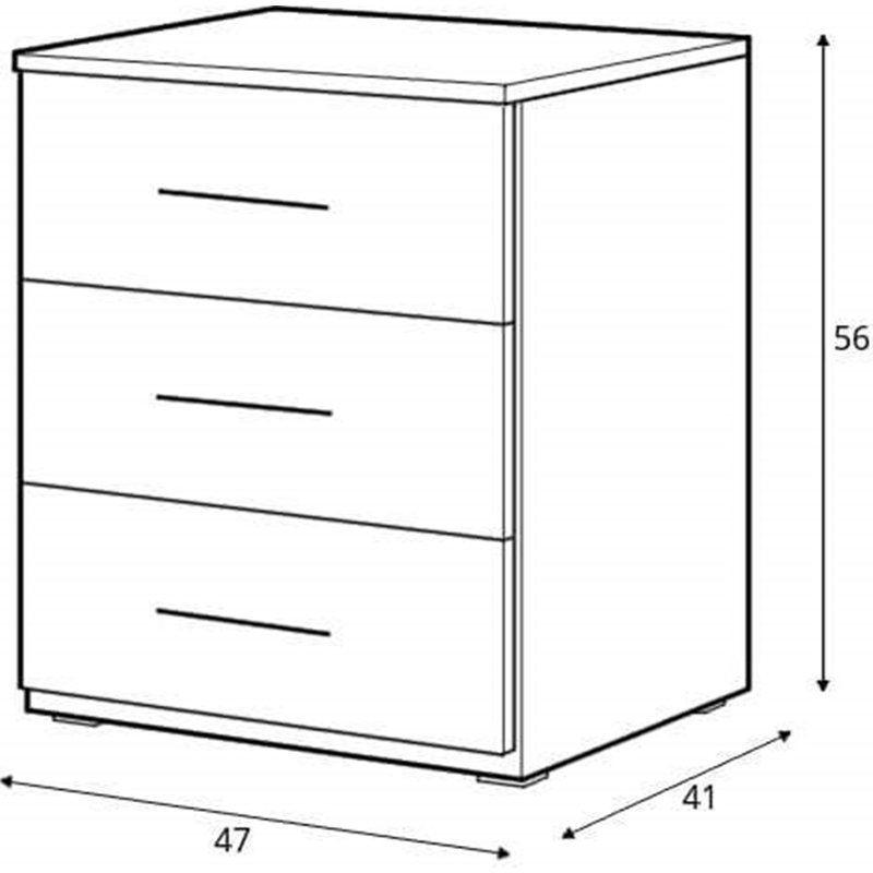 47cm W Manufactured Wood Bedside Table