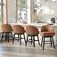 Tabouret de comptoir pivotant en similicuir de 26,4 po avec pieds en bois massif-1082600042-1095359779